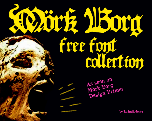 Free Font collection for Mork Borg
