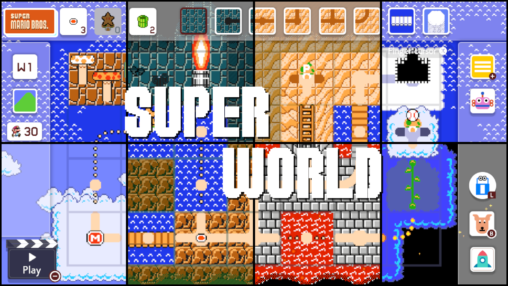 SMB1 World map in Super Mario Maker 2