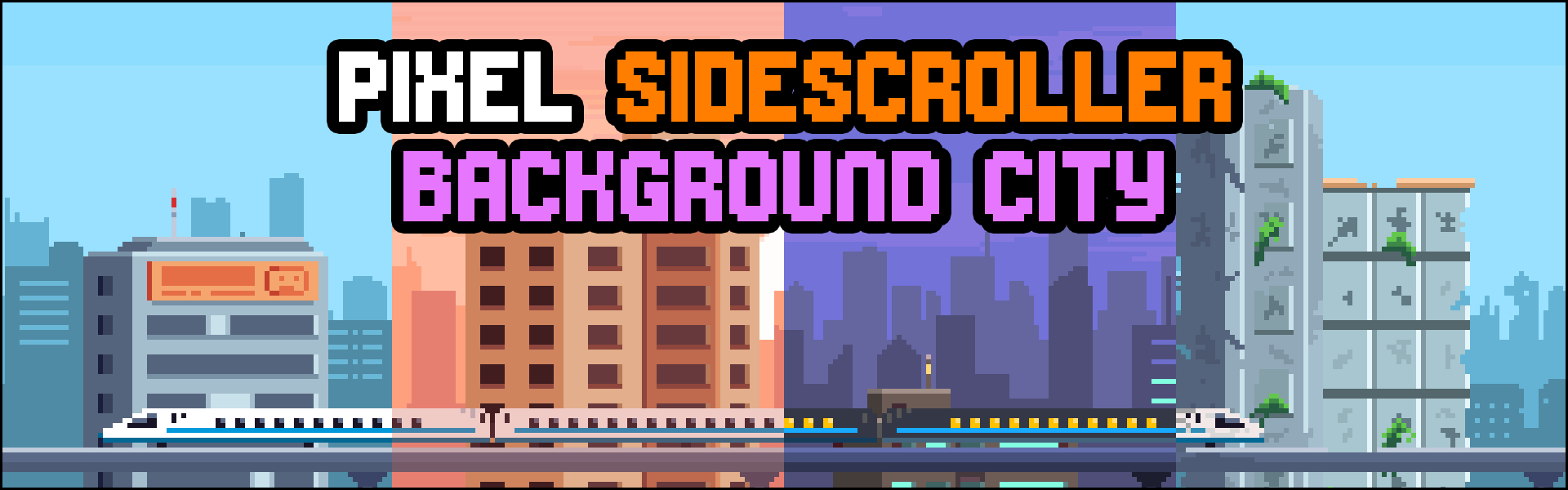 Pixel Sidescroller Background City