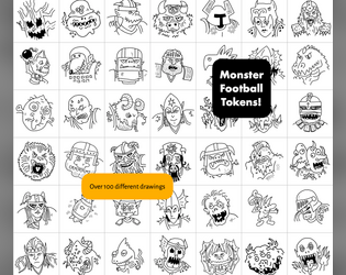 Monster Football Tokens   - Original tokens for playing a fantasy football game, or for RPG stuff. 