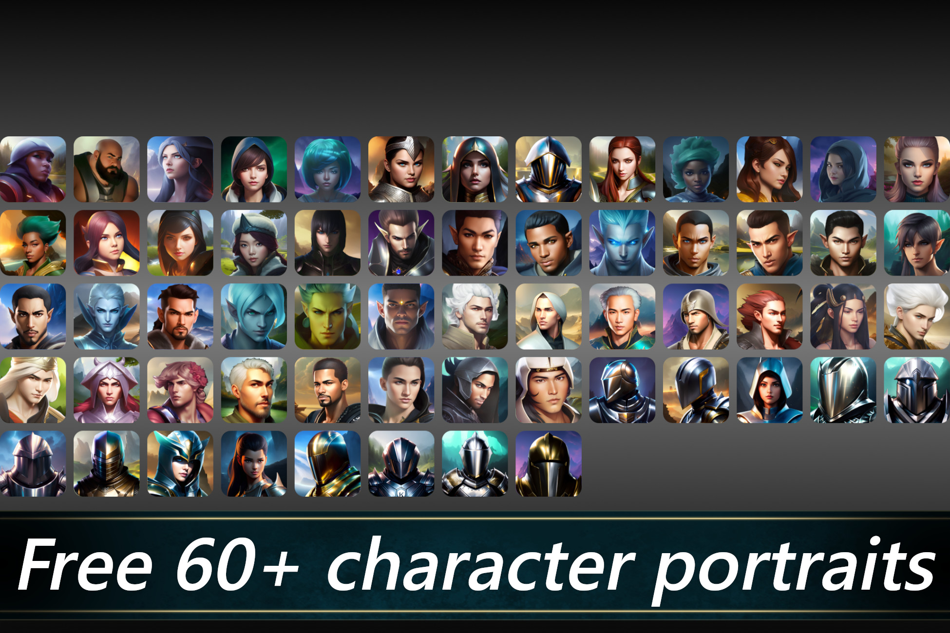 60+ Free Character Portraits With Modular Background by CaptainCatSparrow