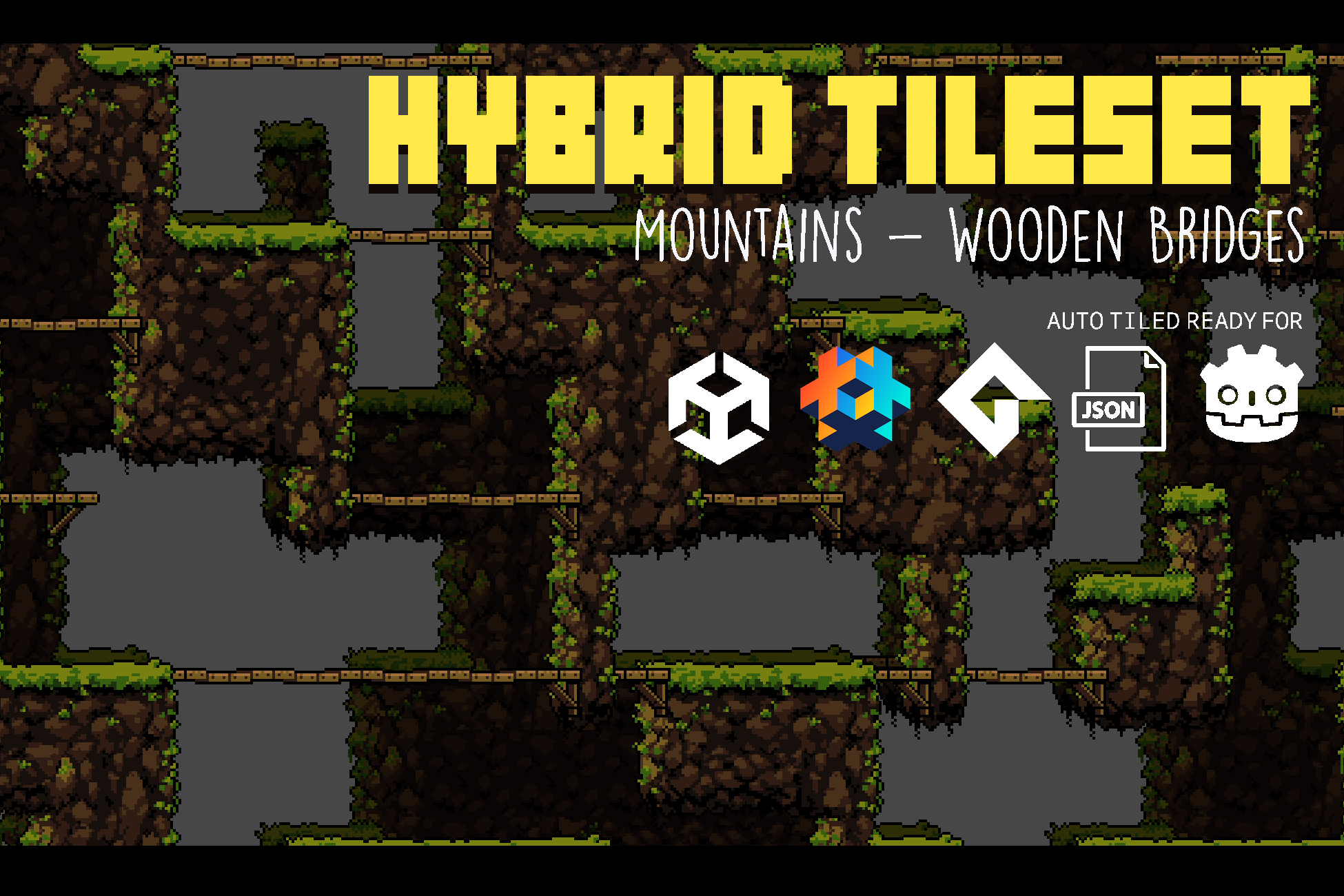 Hybrid Tileset - Mountain & WoodenBridges