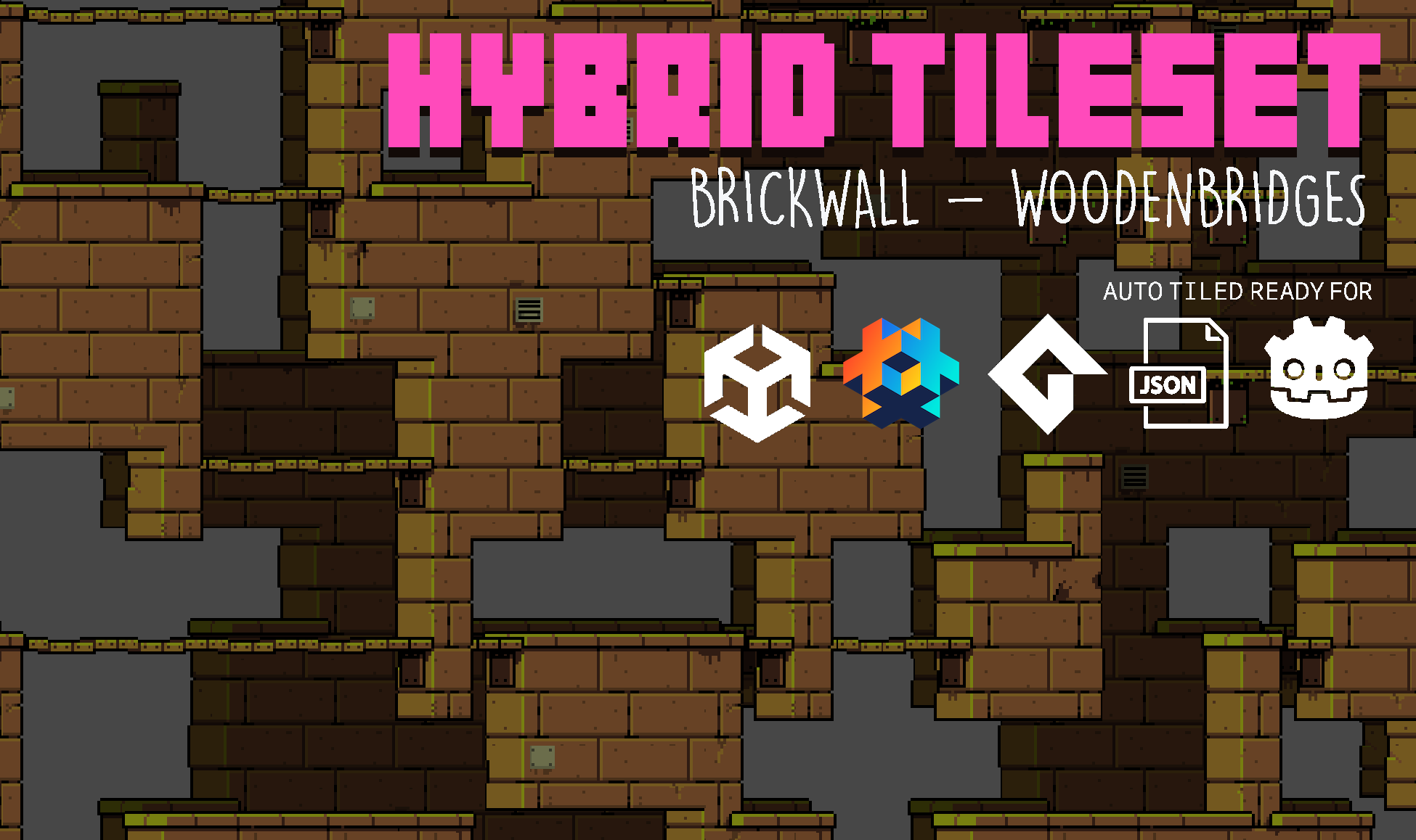 Hybrid Tileset - Brickwall & WoodenBridge