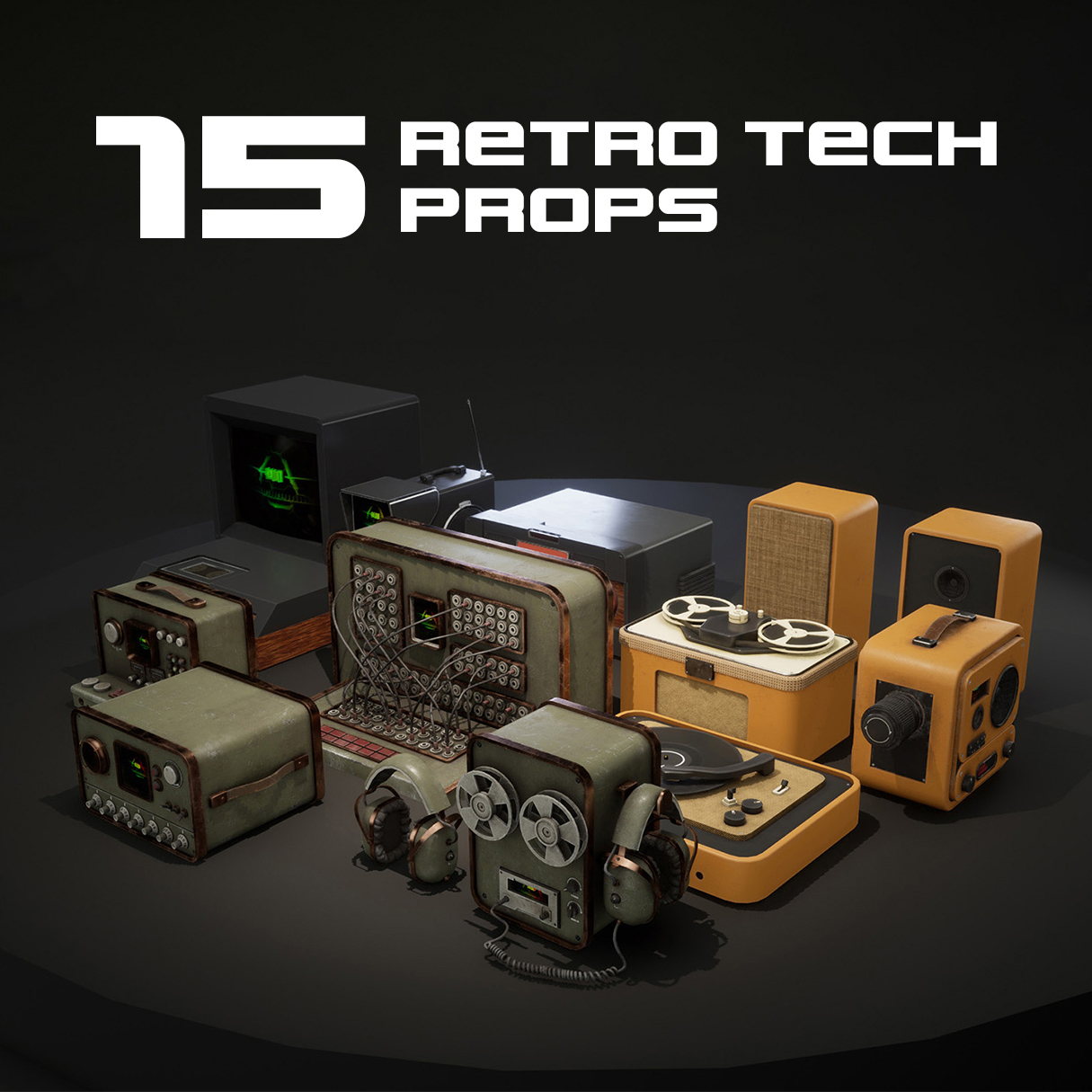 15 Retro Tech Props with Hologram Material by katanalevy