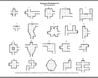 Dungeon Worksheet #2   - dungeon room generator 