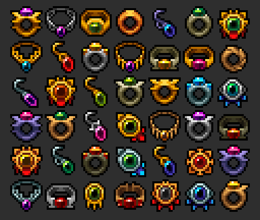 16x16 Jewelry RPG Icons
