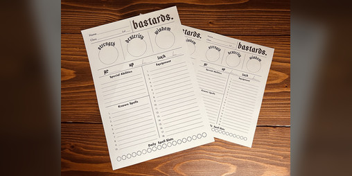 Cover image for bastards. a character sheet