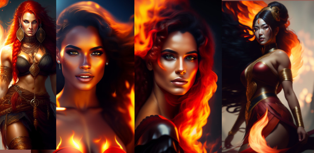 Sexy hot Flame girls on fire