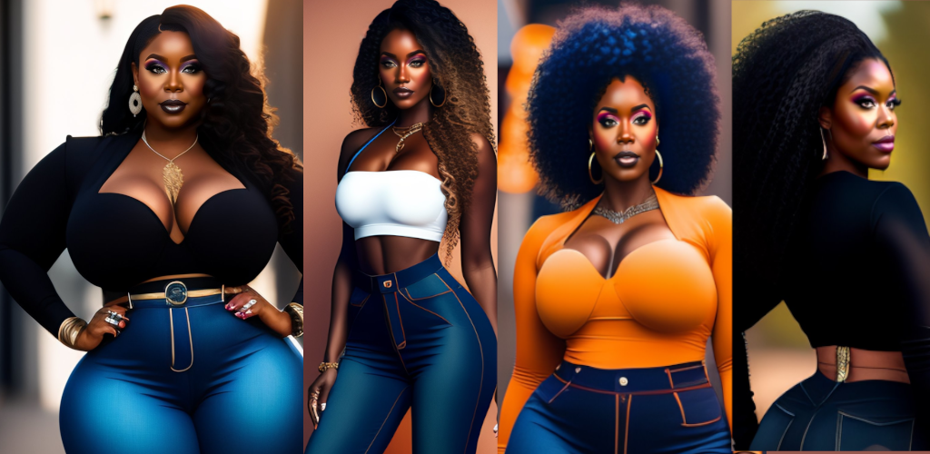 Sexy Black girls in jeans Sceensavers