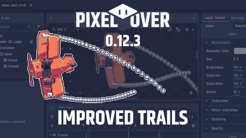 PixelOver 0.12.3 Improved trails devlog preview