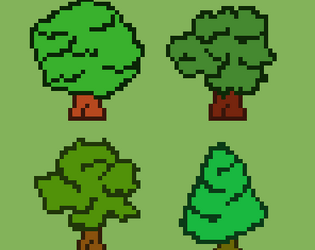 Free 32x32 Pixel Art Trees by MichaelsGameLab