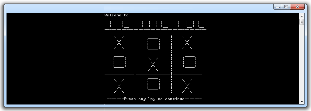 Welcome to TIC TAC TOE