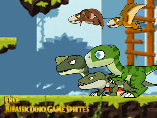Jurassic Dino Game Sprites by dinosDouisen