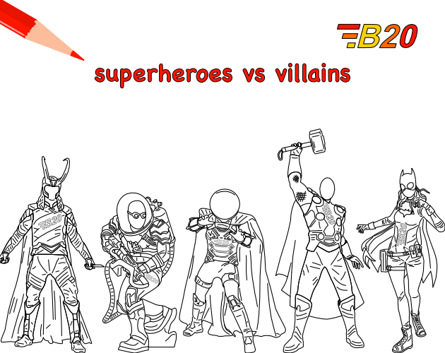 Superheroes vs villains by superbottino96