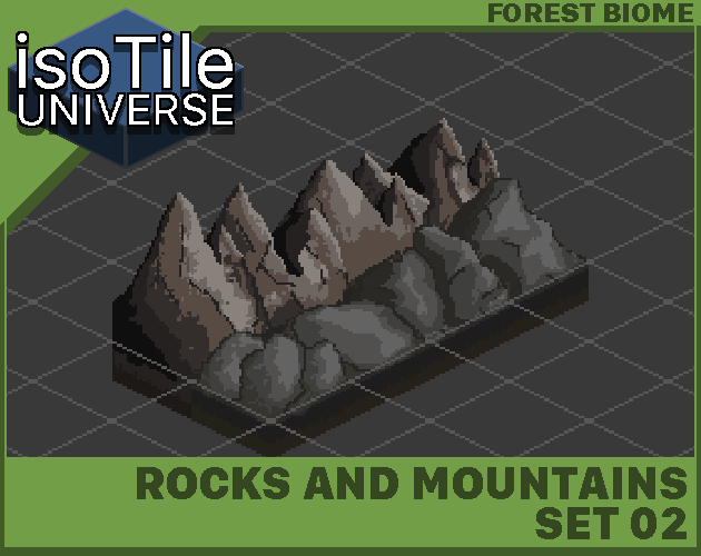 Isometric Tiles - Rocks And Mountains - Set 02 by isoTile Universe