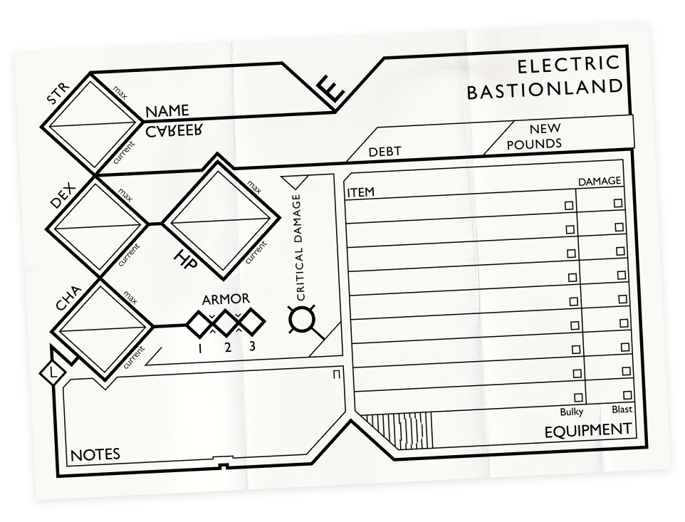 Electric Bastionland Character Sheet