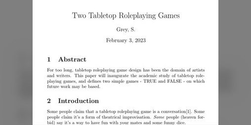 Cover image for Two Tabletop Roleplaying Games