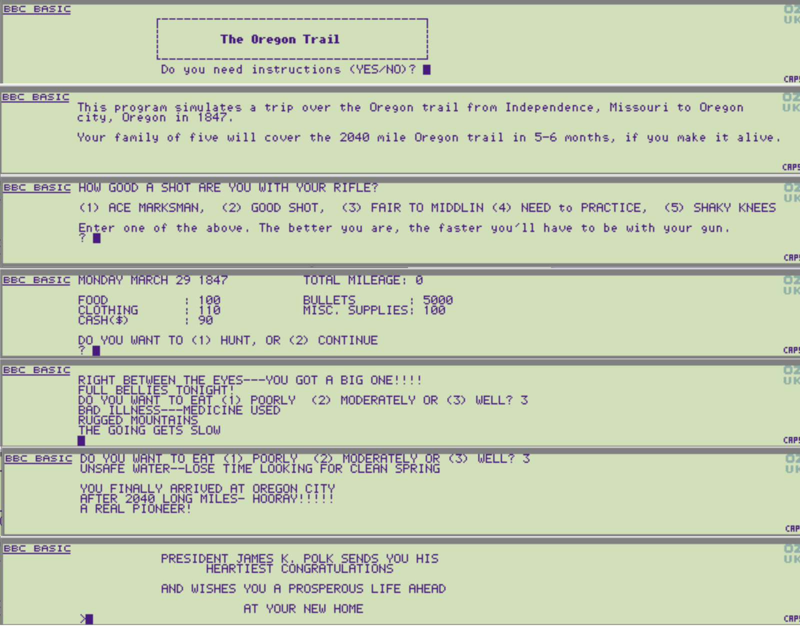 Z88 Oregon Trail