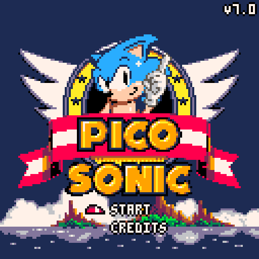 picosonic v7.0 - new title logo with character