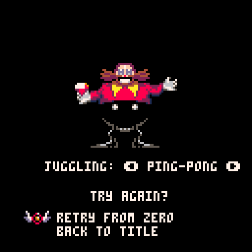 picosonic v7.0 - try again shows Eggman juggling with missed emeralds