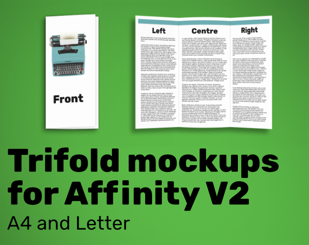 Cover image for Trifold mockups for Affinity V2 - A4 and Letter