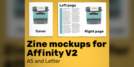 Cover image for Zine mockups for Affinity V2 - A5 and Letter