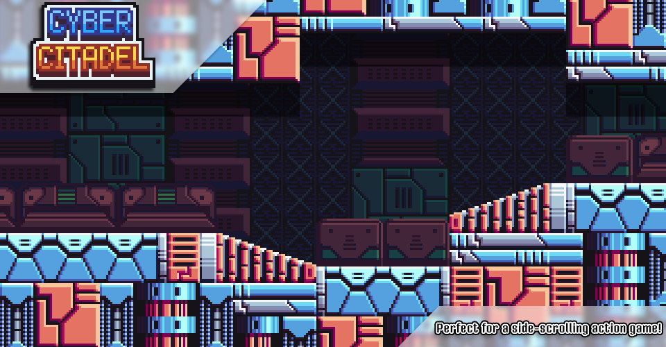 Cyber Citadel - Pixel Art Tileset by unTied Games