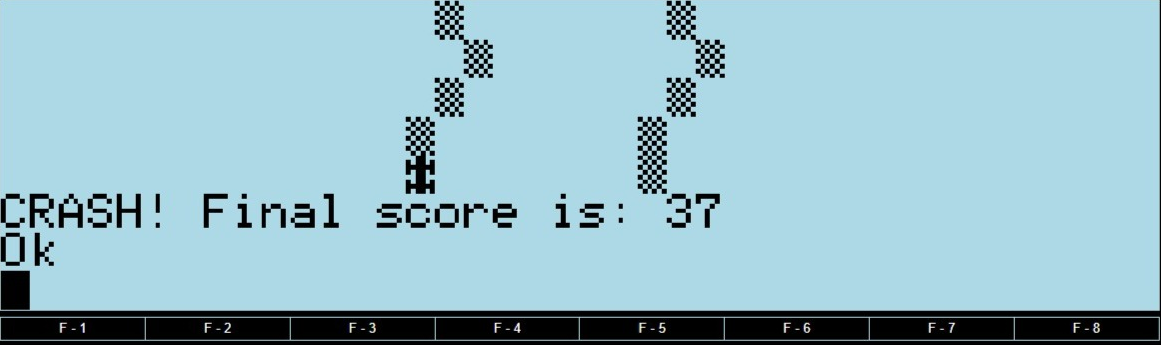 Indy! (Tandy TRS-80 Model 100) by David Plass