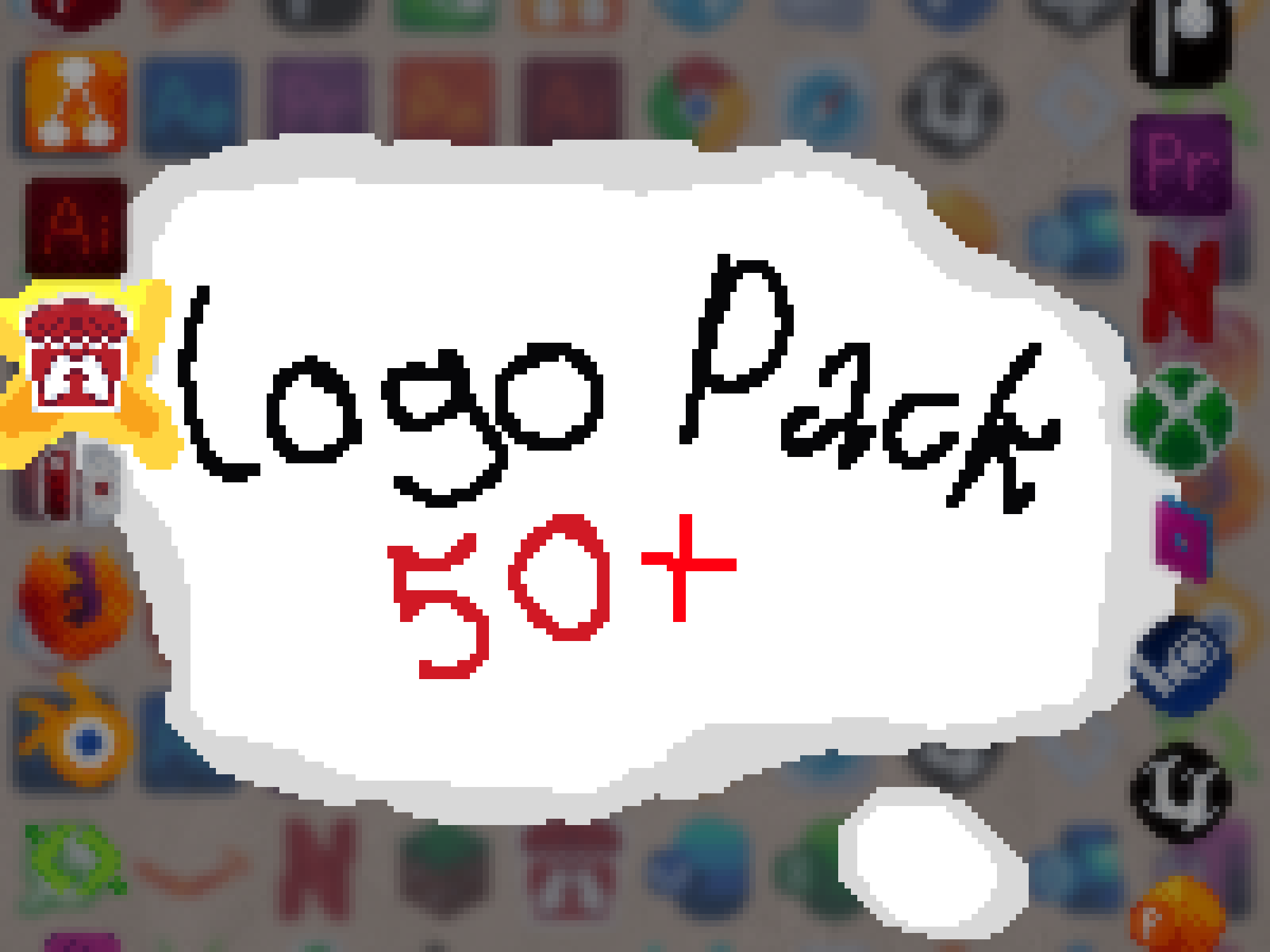 Logo set 50+  (20x20) pixel art