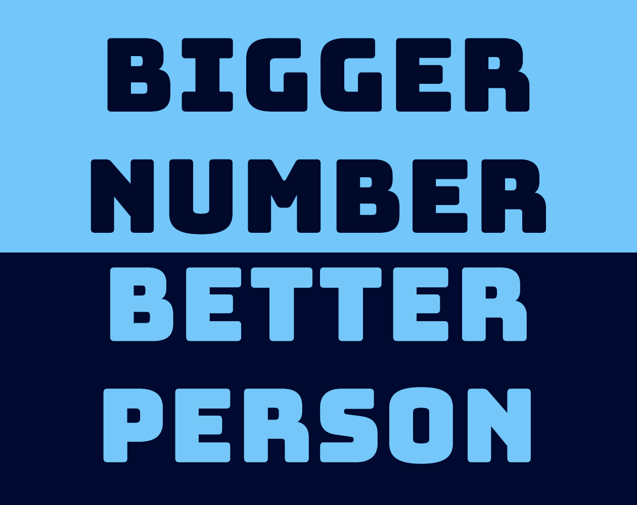 Better Numbers Bigger Number Better Person by Peizur