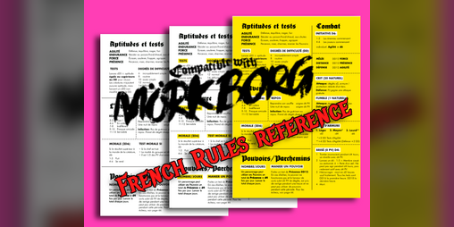 Cover image for Référence des règles pour Mörk Borg en Français (French Rules Reference)