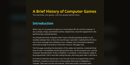 Cover image for A Brief History of Computer Games (preview)