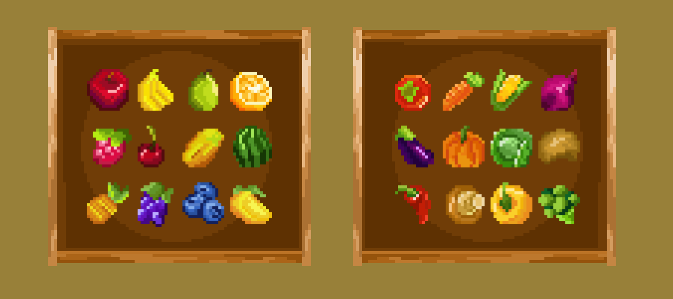 Free Pixel Fruits & Vegetables