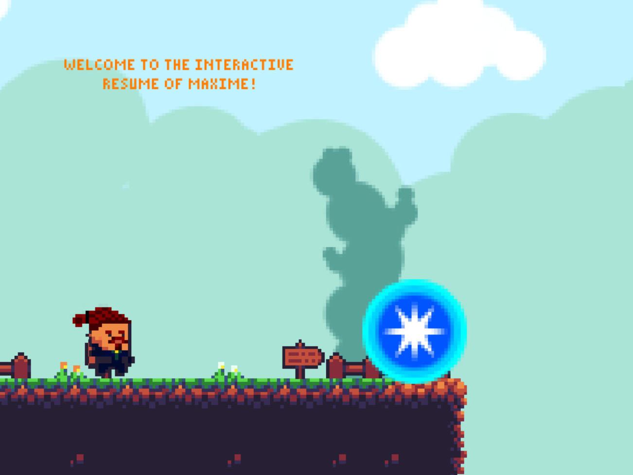 Interactive resume in the form of a platformer