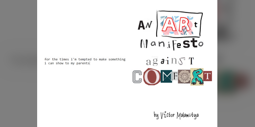 Cover image for an art manifesto against comfort