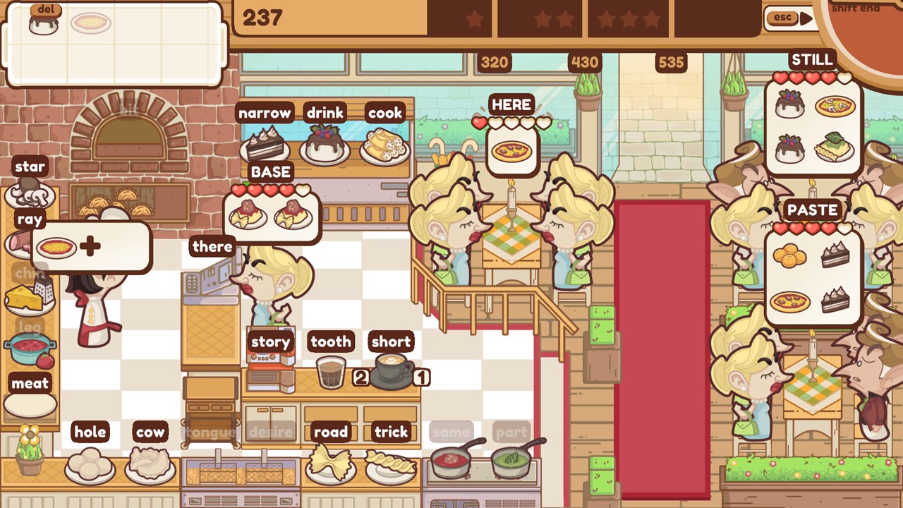 I made cooking game like Diner Dash but with Typing Mechanic! Need