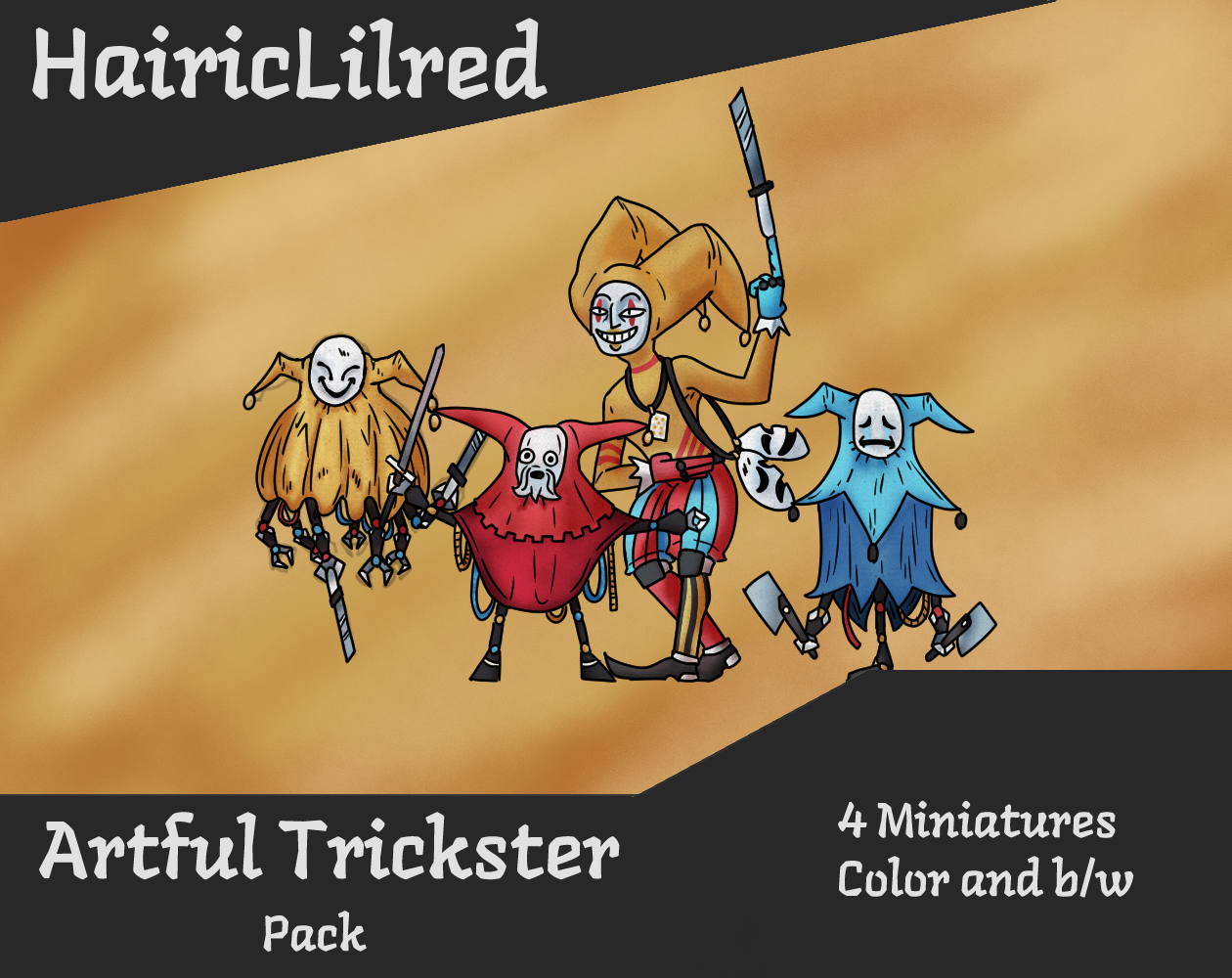 Hairic Paper Minis - Artful Trickster pack