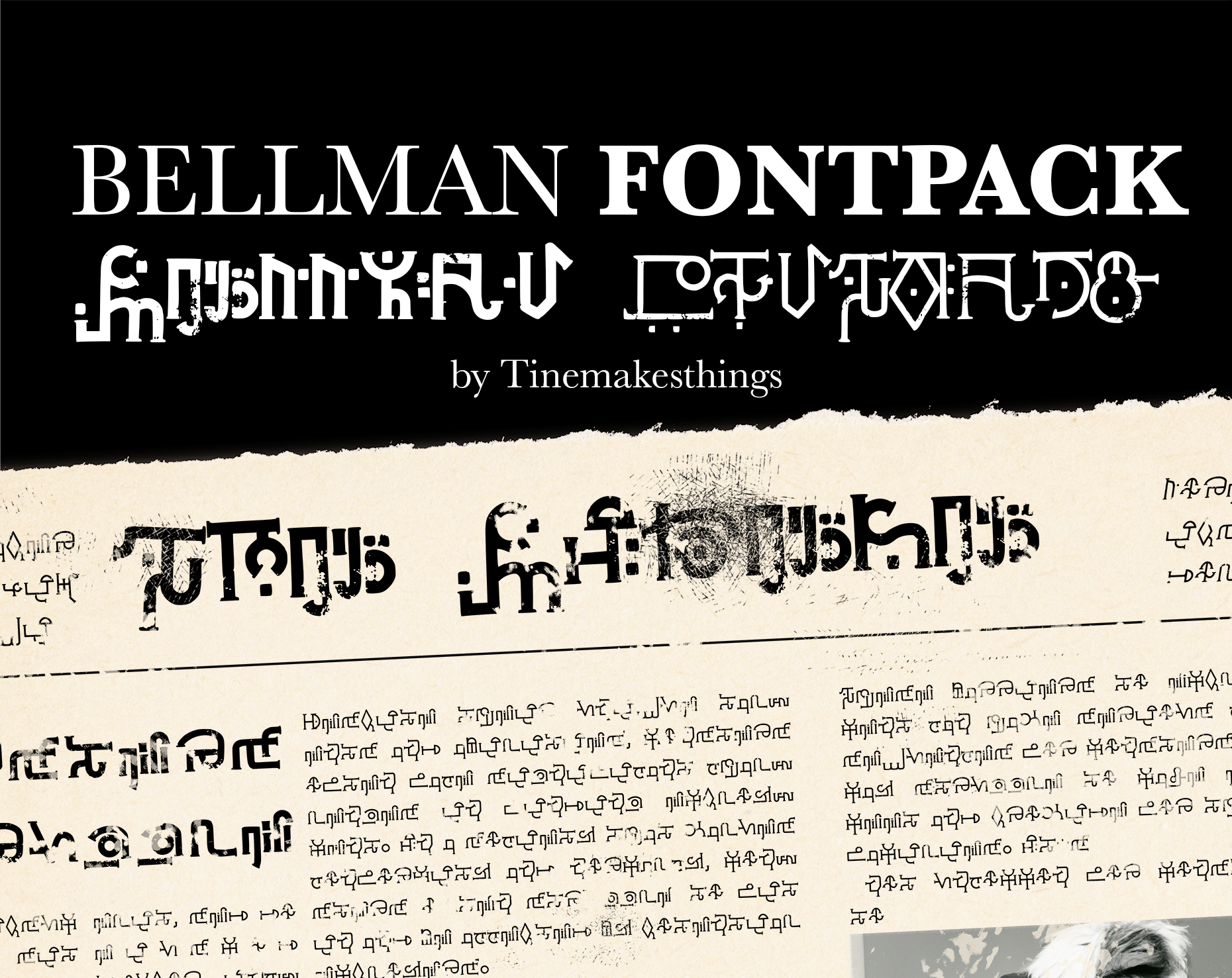 Bellman Fantasy Font family - Surrealist Print Symbols