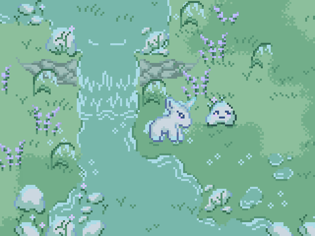 Game update - more unicorn colors and background colors! - Reincarnated As  An Adorable Walking Rock In A Peaceful Gardening Sim Game by mellowminx