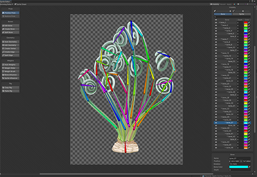 albuca spiralis with bones and rigging in Unity