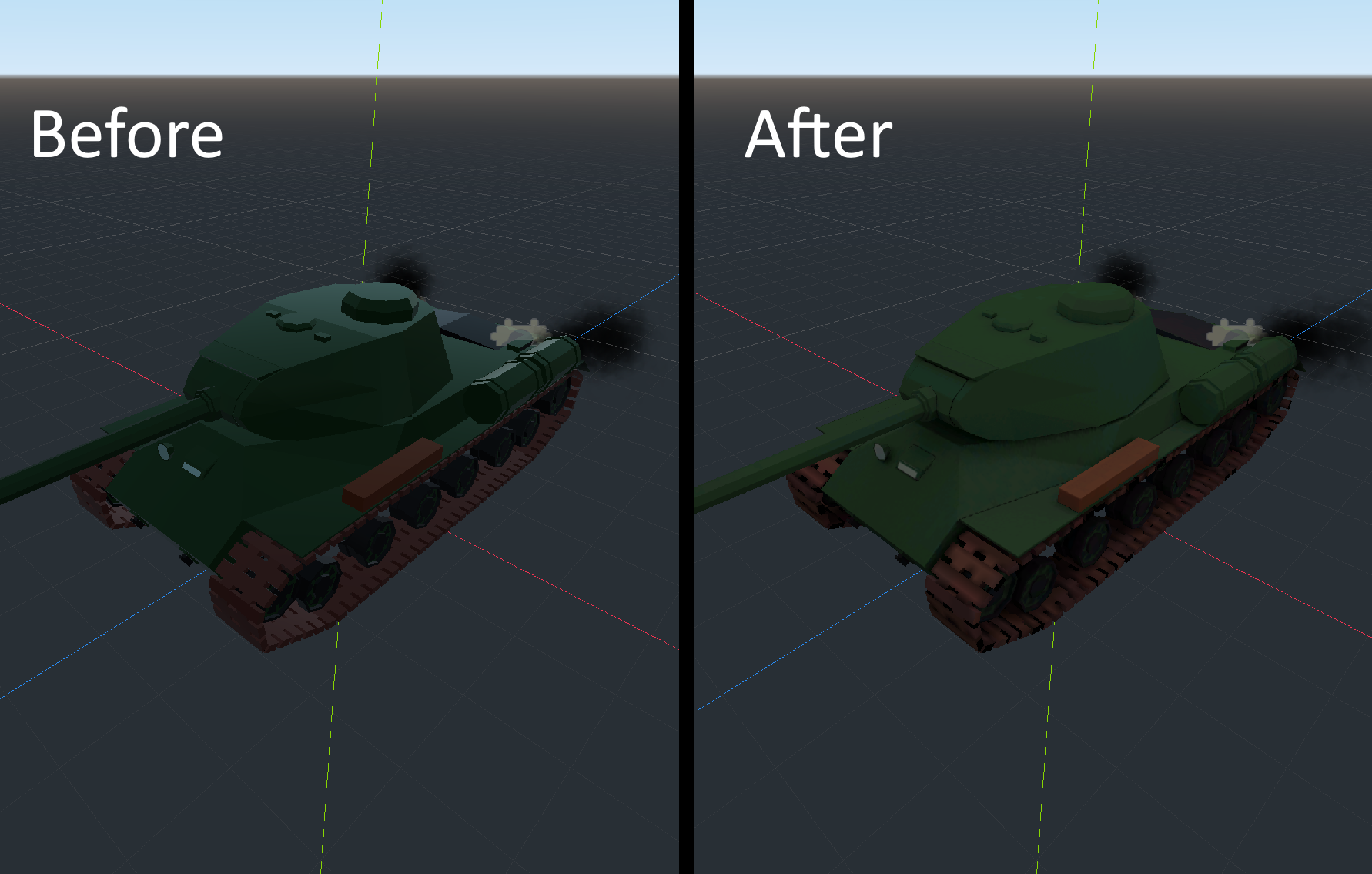 IS-2 Before and After Light Baking