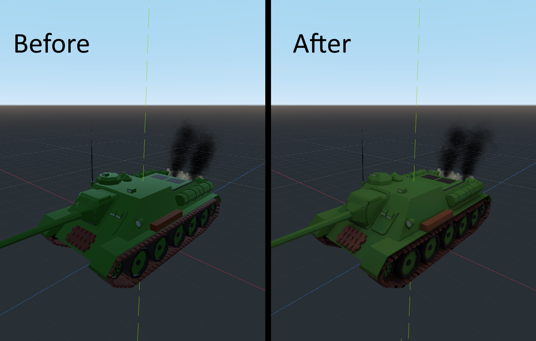SU-100 Before and After Light Baking