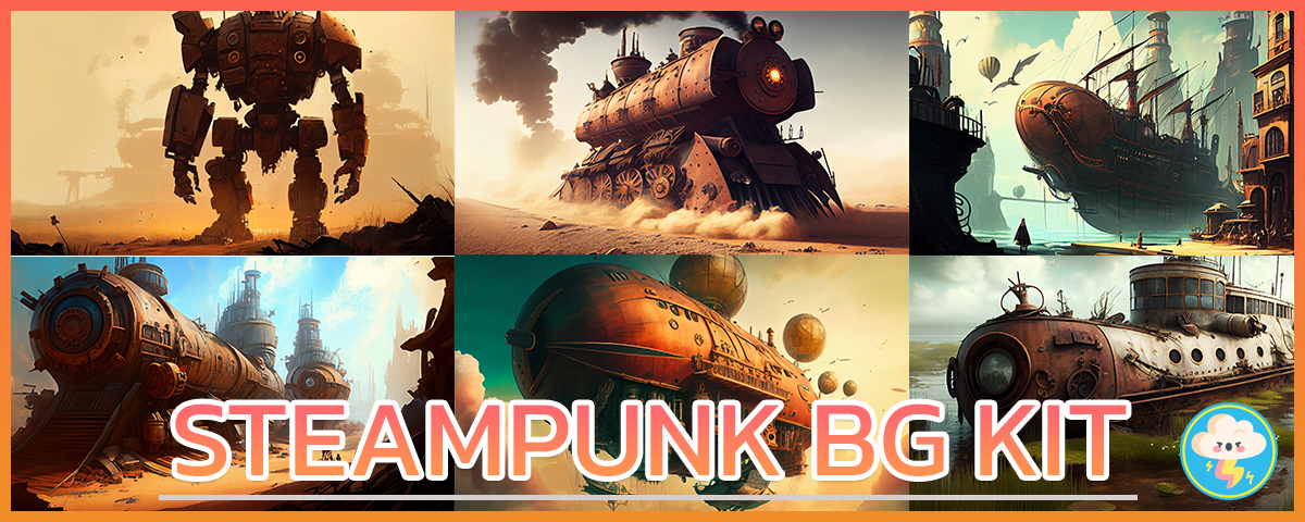 Steampunk Backgrounds -  Asset Pack