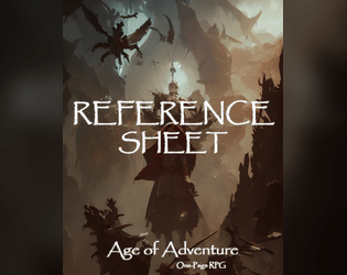 Age of Adventure RPG - Reference Sheet  