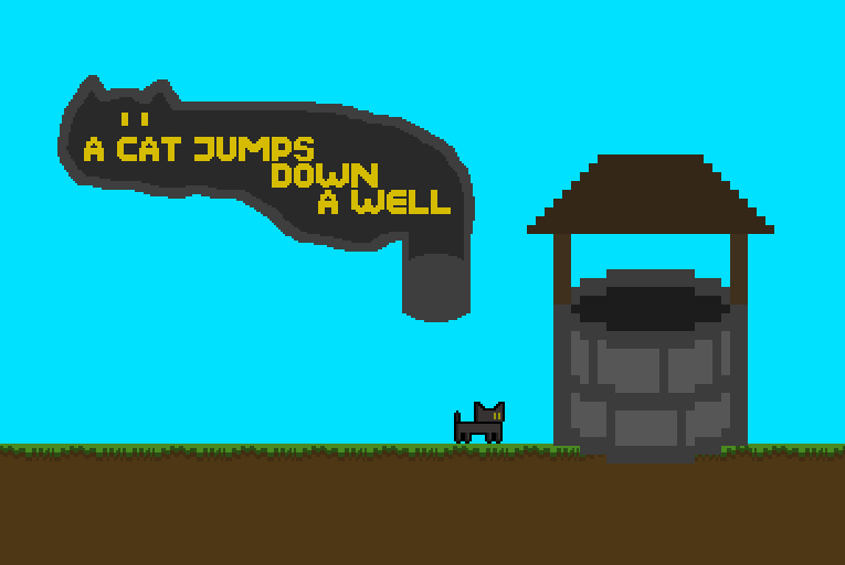 Cover image for a cat jumps down a well