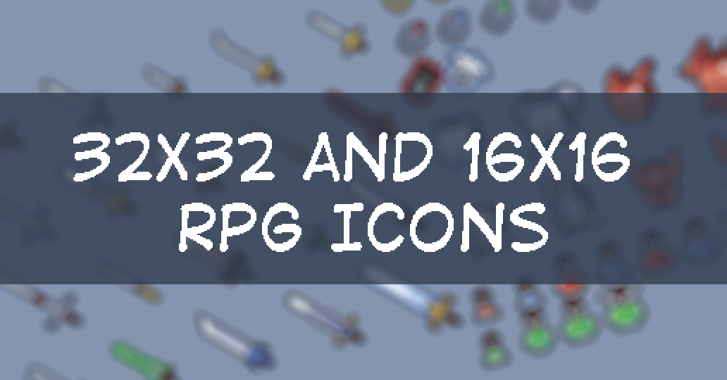 Pixel art - 16x16 and 32x32 RPG Items Pack