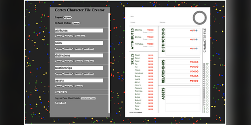 Cover image for Cortex Character File Creator