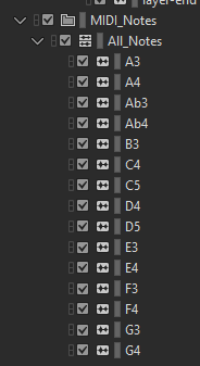 Wwise MIDI notes