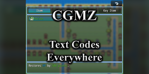 Cover image for [CGMZ] Text Codes Everywhere for RPG Maker MZ