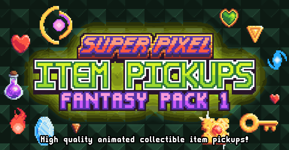 Super Pixel Item Pickups: Fantasy Pack 1